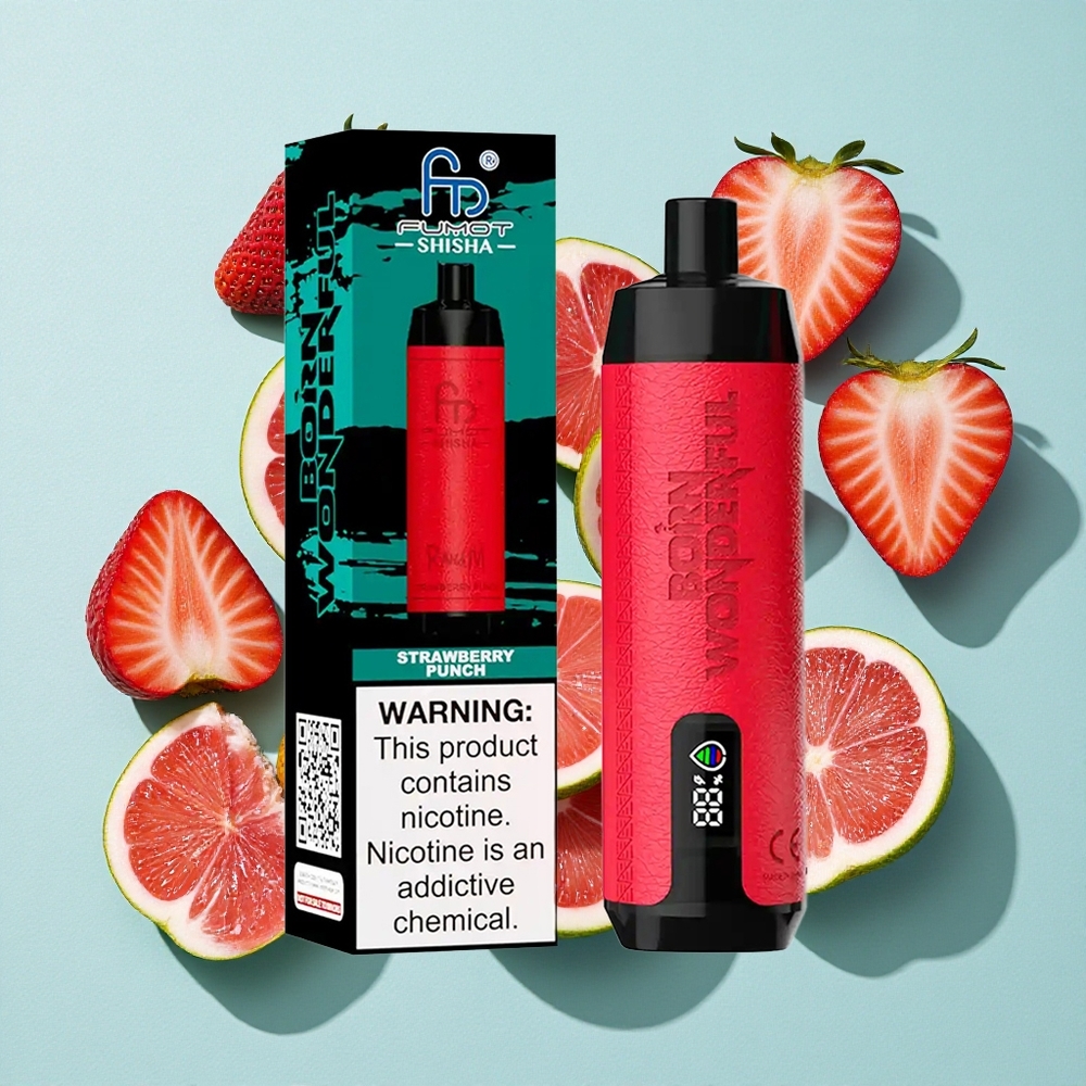 RandM Fumot Shisha 10000 Puffs Strawberry Punch (Sabor Morango) 18ml e-líquido pré-carregado 850 mAh Brasil vape