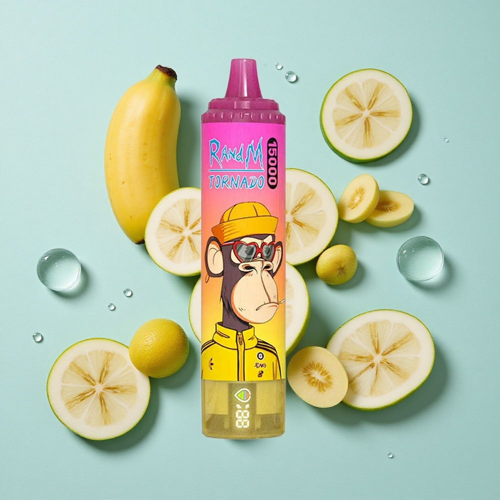 RandM Fumot Tornado 15000 Puffs Banana Gelo 25ml Brasil vape