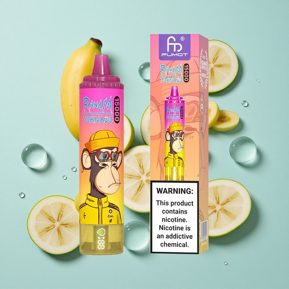 RandM Fumot Tornado 15000 Puffs Banana Gelo 25ml Brasil vape