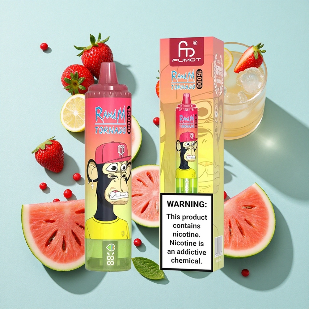 RandM Fumot Tornado 15000 Puffs Morango Melancia Limonada 25ml LCD Brasil vape