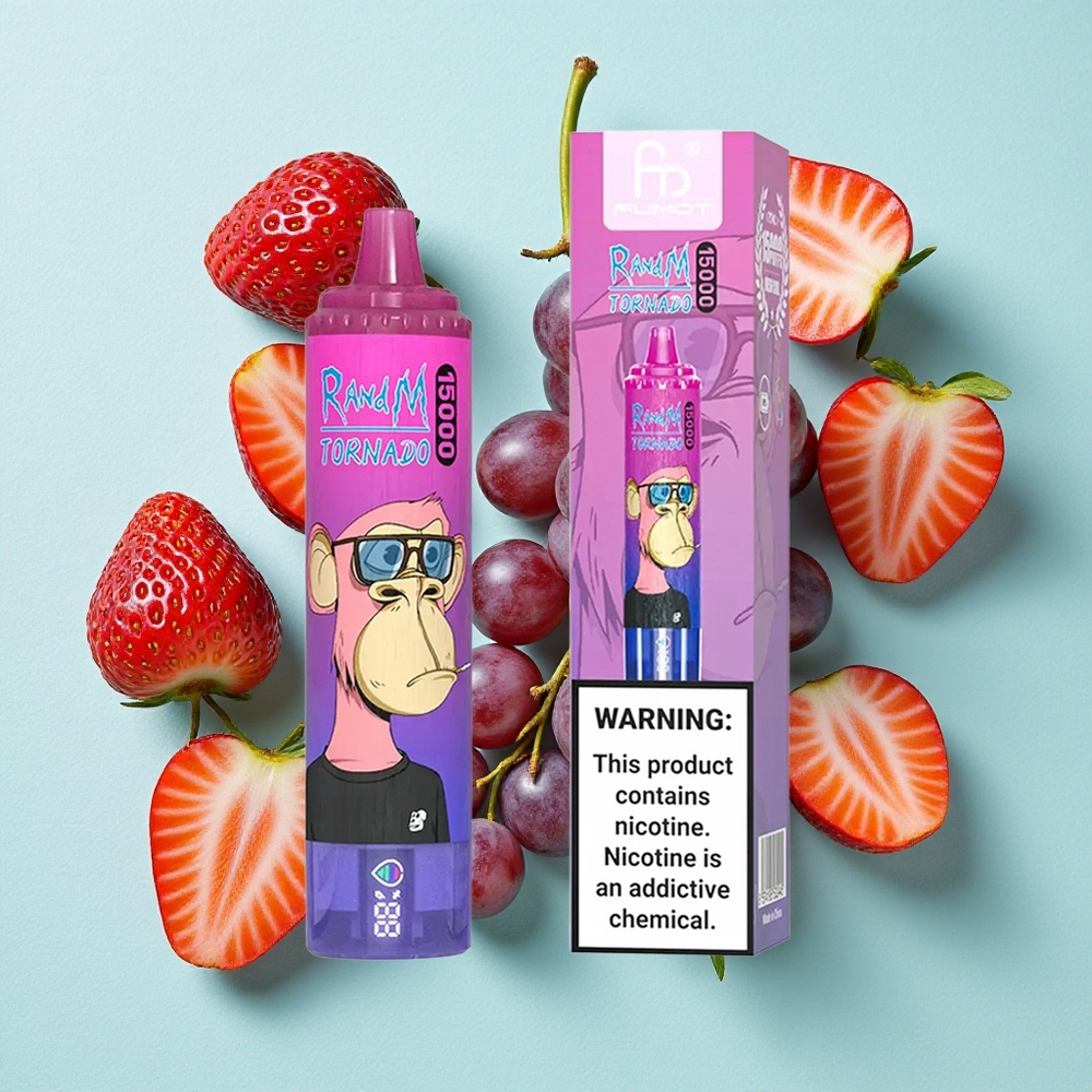 RandM Fumot Tornado 15000 Puffs Morango Uva 25ml 850mAh Brasil vape