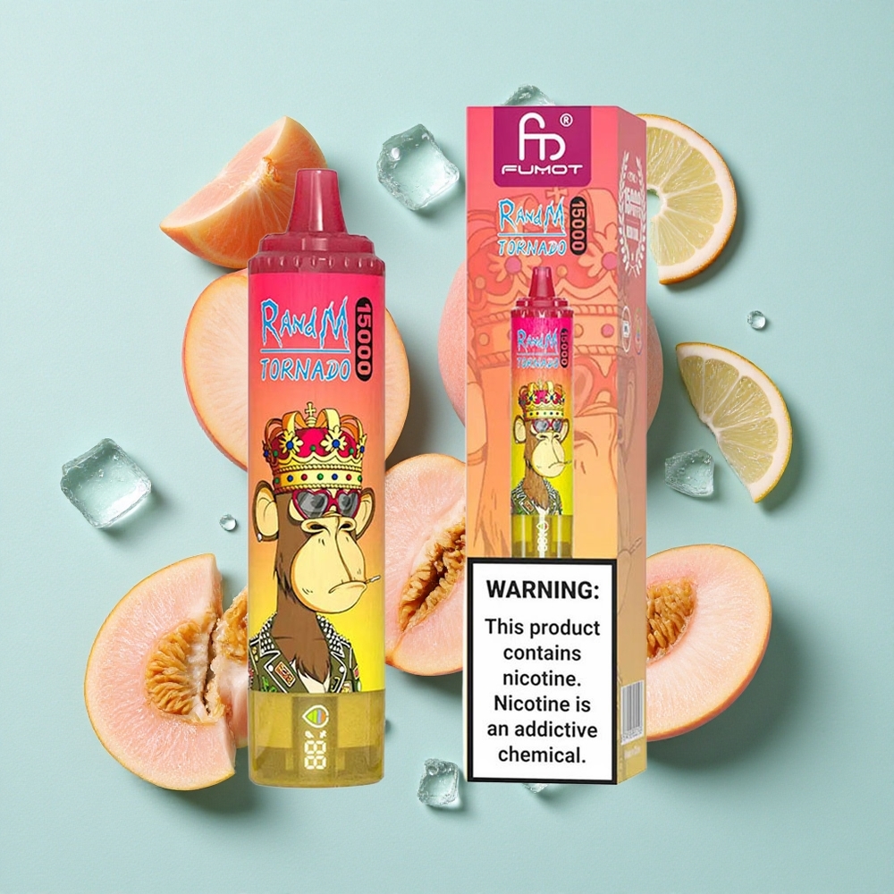 RandM Fumot Tornado 15000 Puffs Pêssego Gelo 25ml Brasil vape