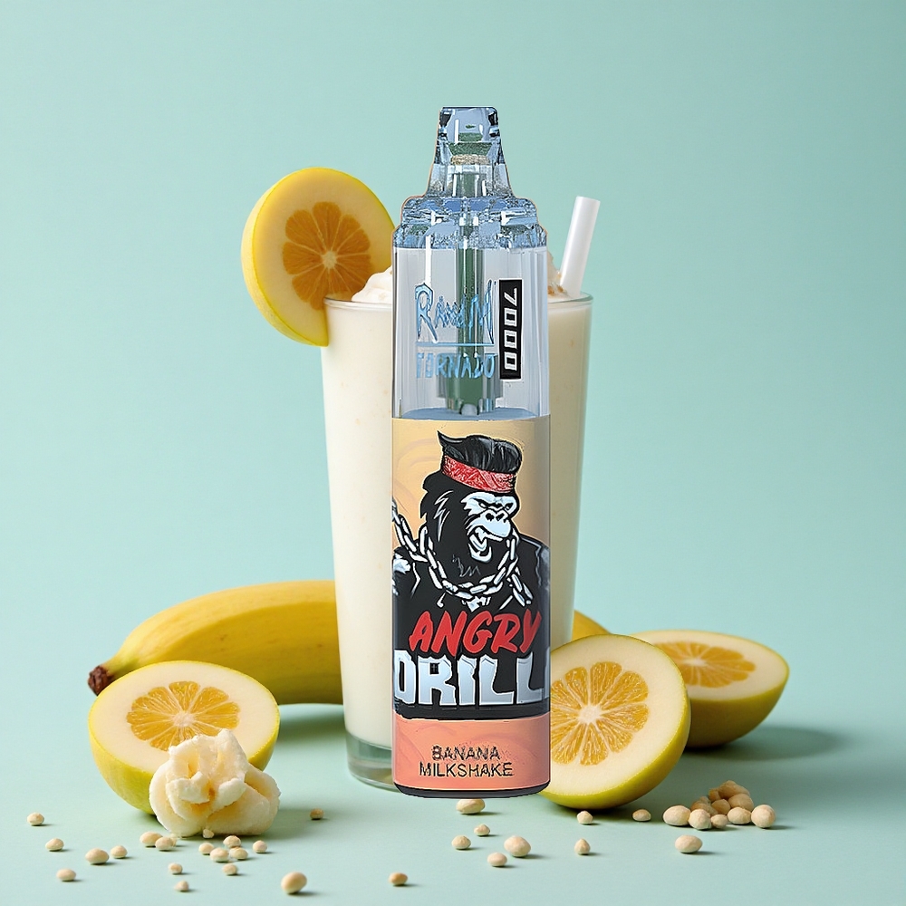 RandM Fumot Tornado 7000 Puffs Banana Milkshake Batido de Banana 14 ML E-líquido 850 MAH Bateria Brasil vape