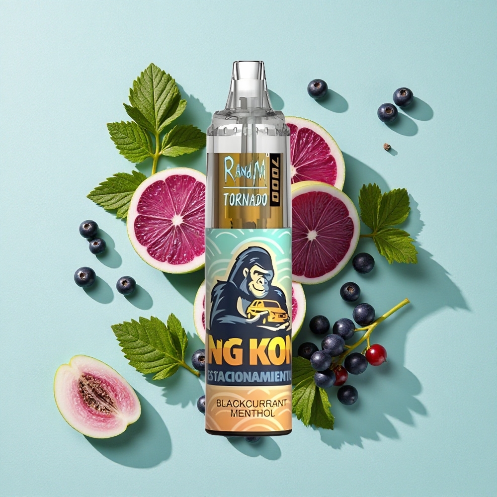 RandM Fumot Tornado 7000 Puffs Blackcurrant Menthol 14 ML E-líquido 850 MAH Bateria Brasil vape
