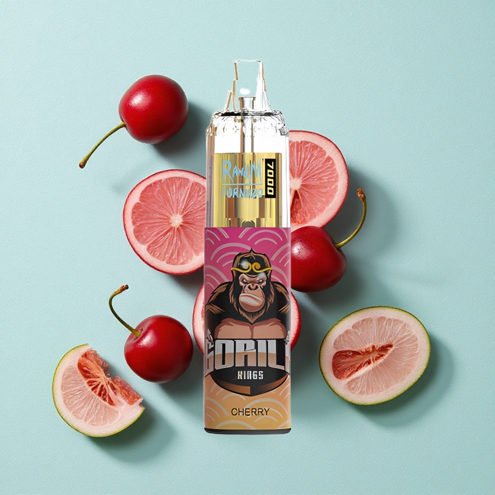 RandM Fumot Tornado 7000 Puffs Cereja 14 ML E-líquido Porta Type-C Brasil vape