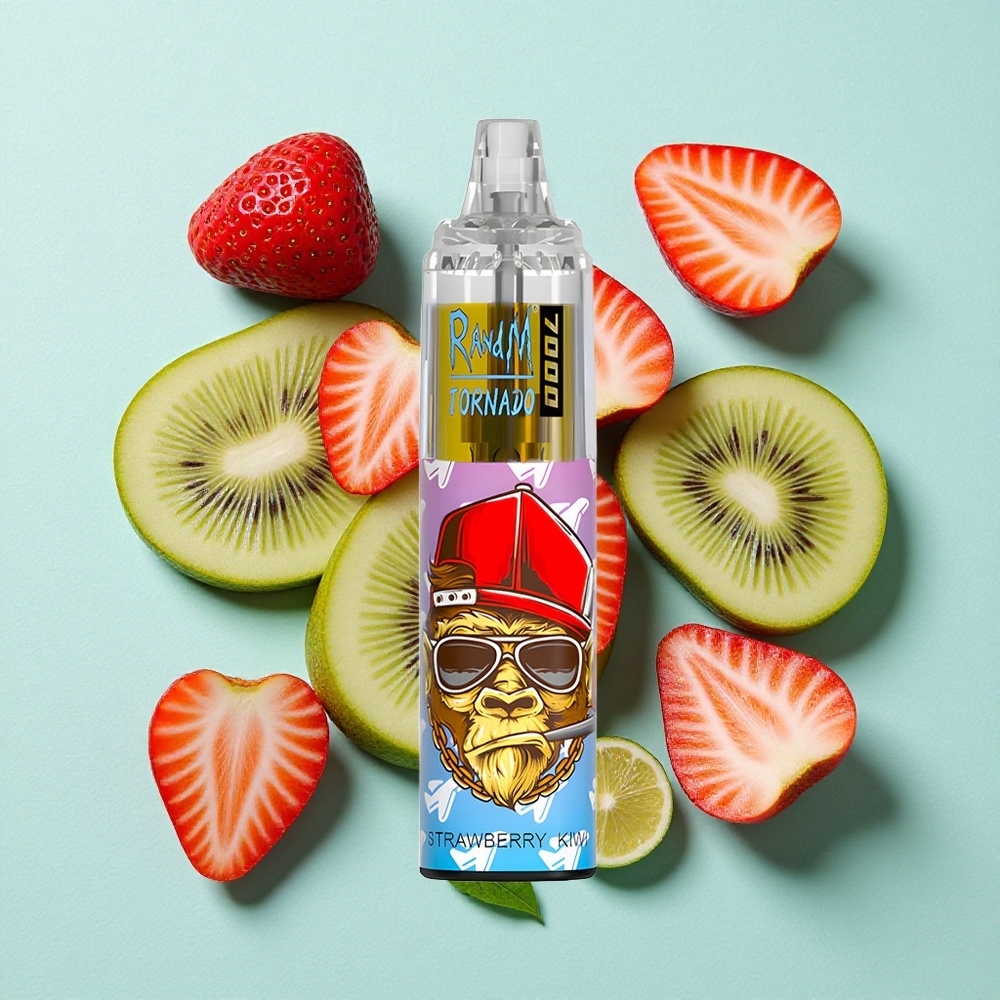 RandM Fumot Tornado 7000 Puffs Morango Kiwi 14 ML E-líquido 850 MAH Bateria Brasil vape
