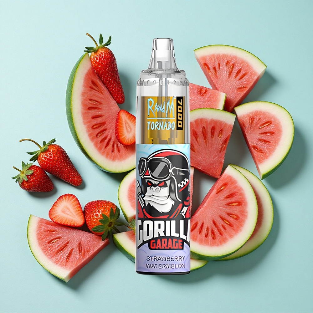 RandM Fumot Tornado 7000 Puffs Morango Melancia Bateria 850 MAH Porta Type-C Brasil vape