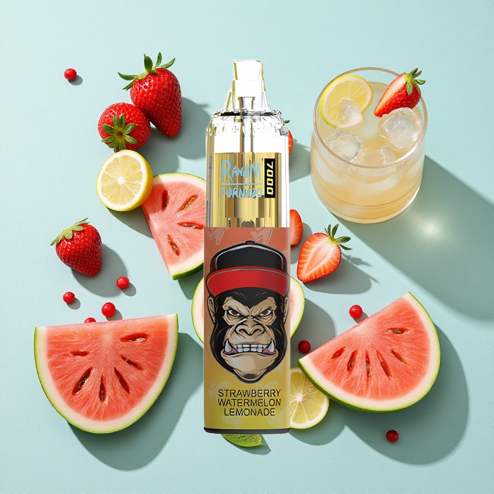 RandM Fumot Tornado 7000 Puffs Morango Melancia Limonada 14 ML E-líquido Bateria 850 MAH Brasil vape