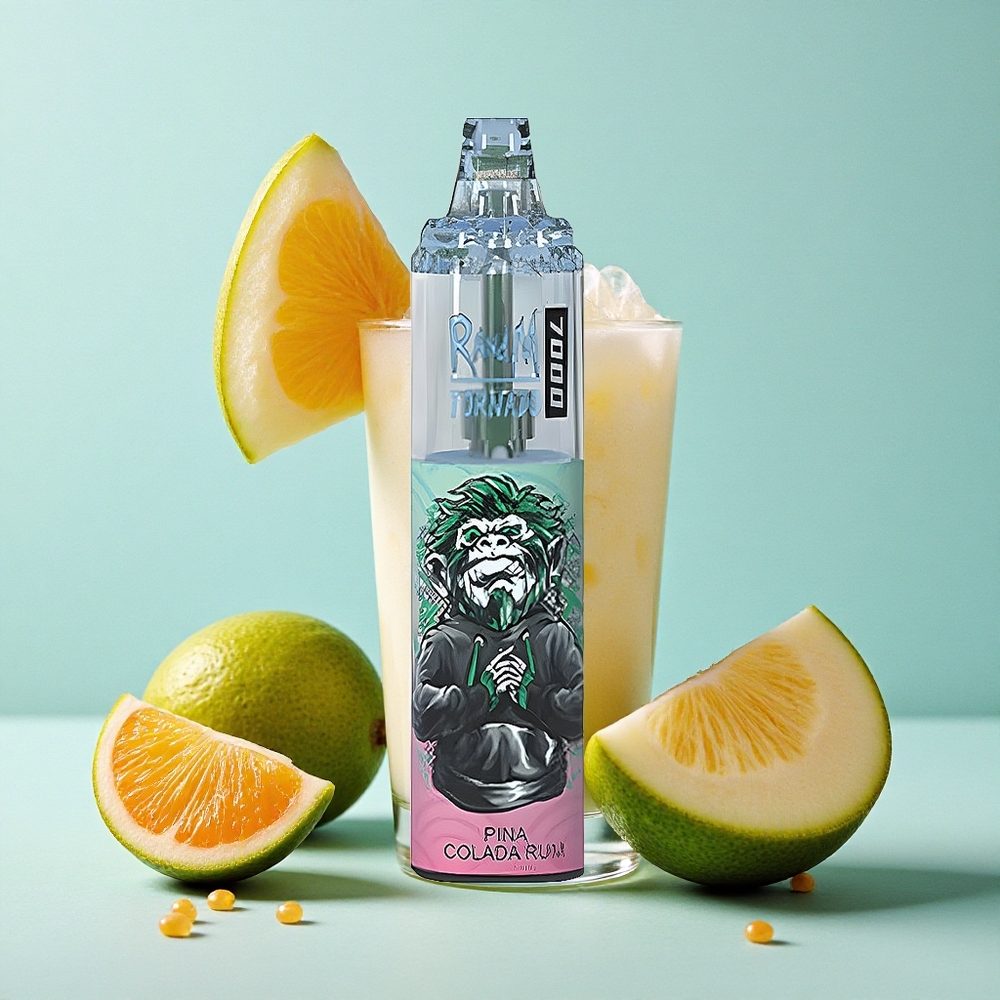RandM Fumot Tornado 7000 Puffs Pina Colada Rum 14 ML E-líquido 850 MAH Bateria Brasil vape