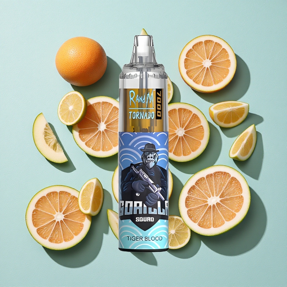 RandM Fumot Tornado 7000 Puffs Tigre de Sangue 14 ML E-líquido 850 MAH Bateria Brasil vape