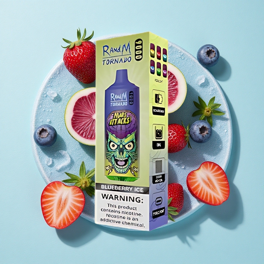 RandM Fumot Tornado 9000 Puffs 18 mL Manga Gelo Brasil vape