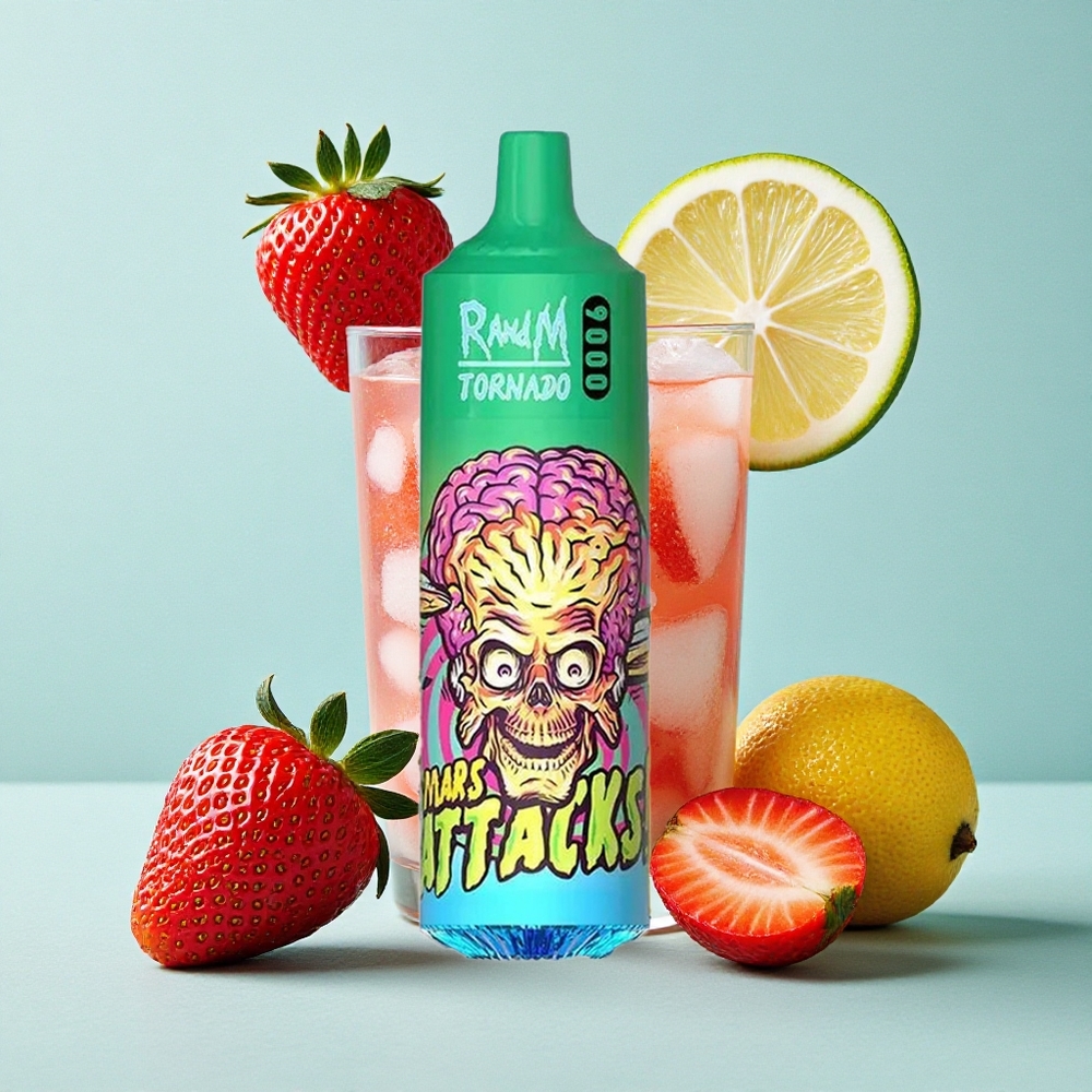 RandM Fumot Tornado 9000 Puffs Morango Limonada 18 mL Brasil vape