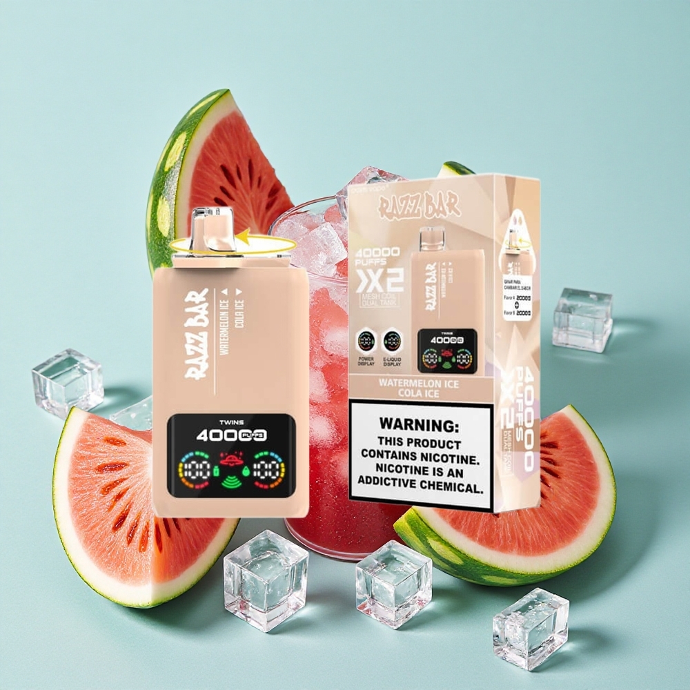 Razz Bar 40000 Puffs Display de Potência Melancia Gelo_Cola Gelo Brasil vape