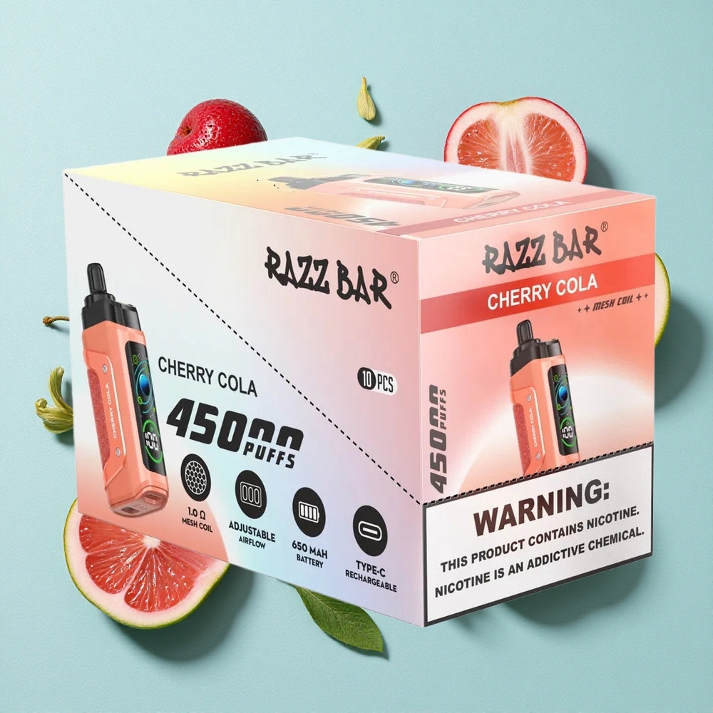 Razz Bar 45000 Puffs Cereja Cola Bobina em Malha 1.0 Ohm Brasil vape