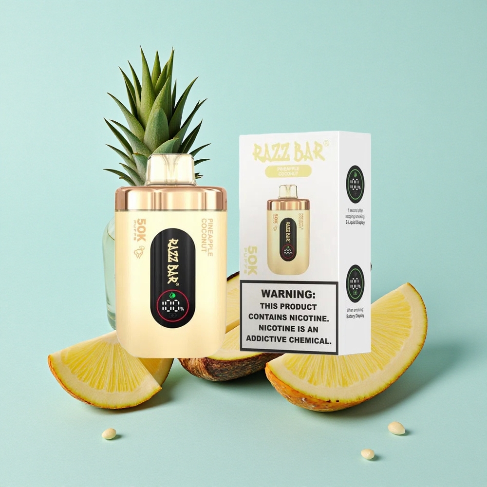 Razz Bar 50K Puffs Abacaxi Coco 650 Mah Recarregável Brasil vape