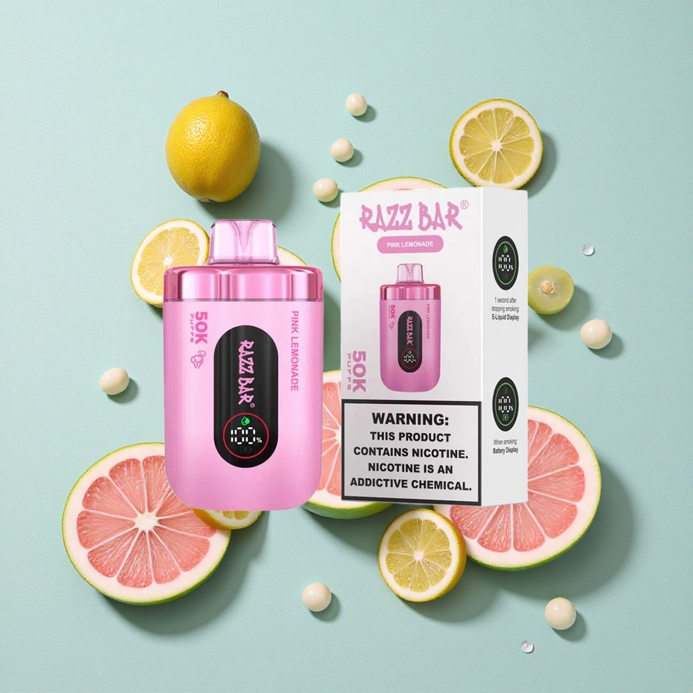 Razz Bar 50K Puffs Limonada Rosa 650 Mah Recarregável Brasil vape